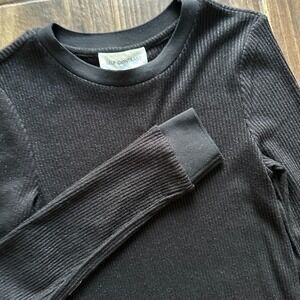 NWT Anthropologie Self Contrast Long-Sleeve Crew-Neck Split Tunic Tee Goth Witch